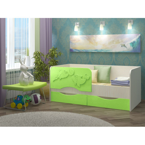 Детская кровать Дельфин-2 МДФ 1,4 м.