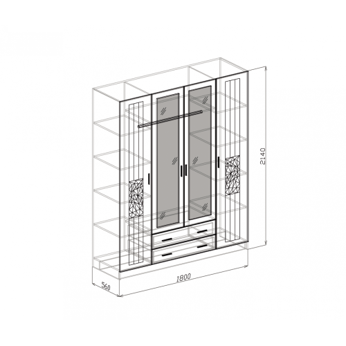 Шкаф 4-х дверный Роберта