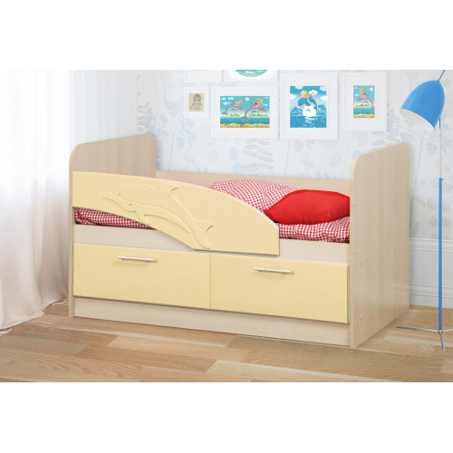 Детская кровать Дельфин МДФ 1,4 м.