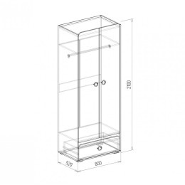 Шкаф 2х-створчатый №4 "Скай"