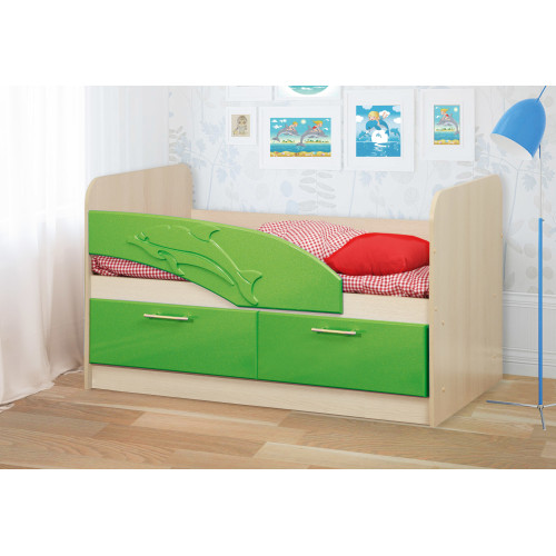 Детская кровать Дельфин МДФ 1,4 м.