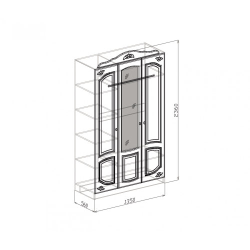 Шкаф 3-х дверный Валенсия