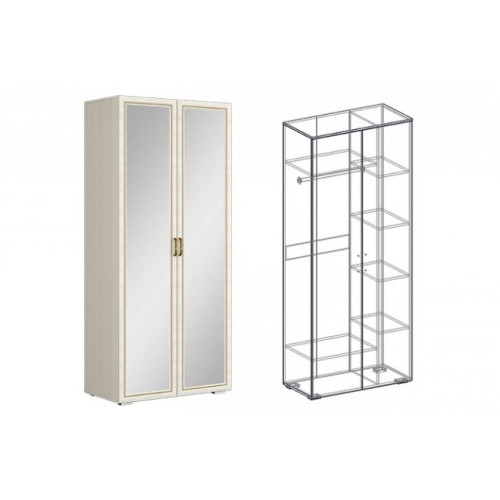 Шкаф 2х-створчатый комбинированный с зеркалом (440) Виктория