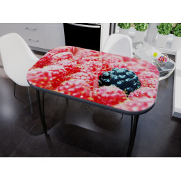 Стол со стеклом "Малина"