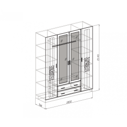 Шкаф 4-х дверный "Атлантида"