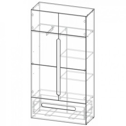 Шкаф 2х-створчатый с ящиком "Палермо Юниор"