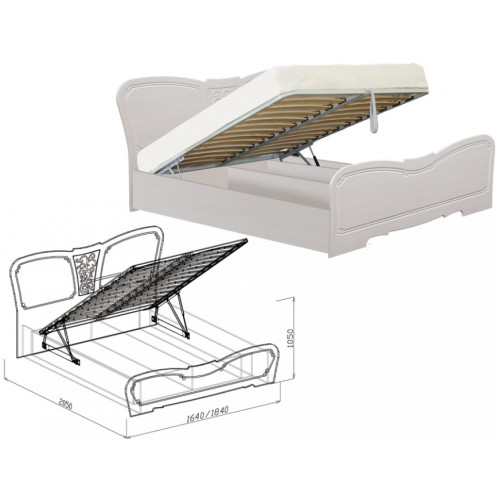 Кровать №1 с подъемным механизмом Тиффани 1600 мм