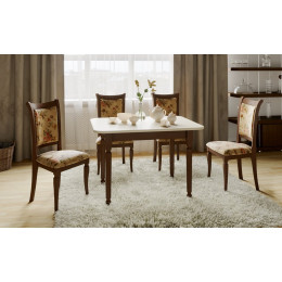 Стол обеденный "Валенсия" Тип 1 (Столешница: МДФ, облицованная дубовым шпоном)