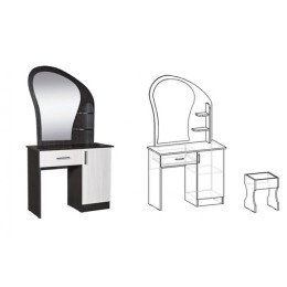 Стол макияжный с банкеткой, зеркалом и ящиком "Светлана"