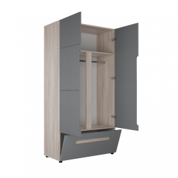 Шкаф двухстворчатый с ящиком "Палермо-3" (Графит)