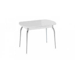 Стол обеденный раздвижной со стеклом "Рио" (белый)