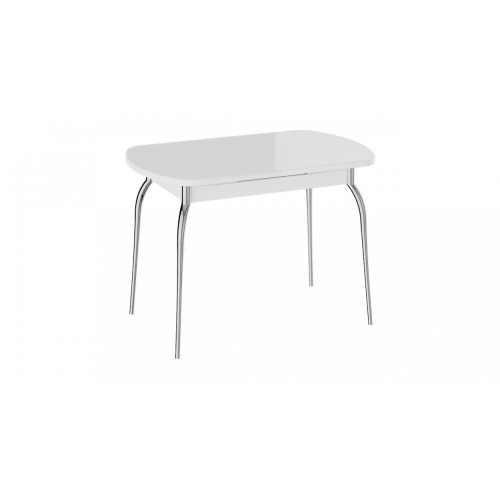 Стол обеденный раздвижной со стеклом Рио (белый)