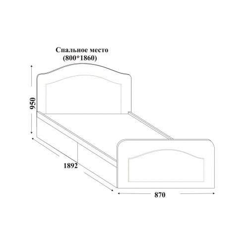 Кровать с ящиком Моника-1