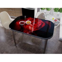 Стол со стеклом "Роза"
