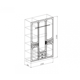 Шкаф 3-х дверный "Верона"