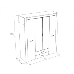 Шкаф 4х-дверный "Прага"