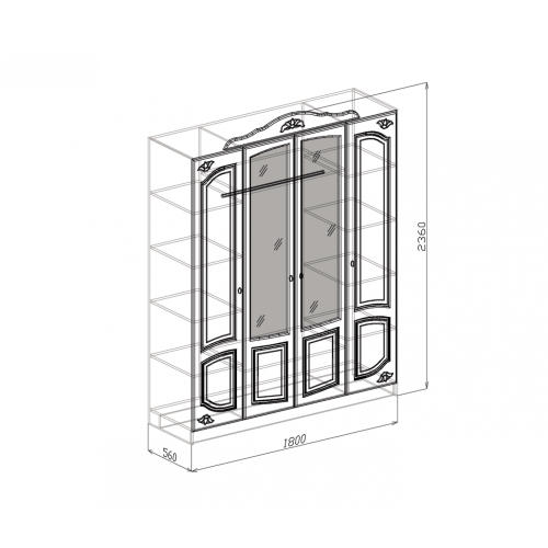 Шкаф 4-х дверный Валенсия