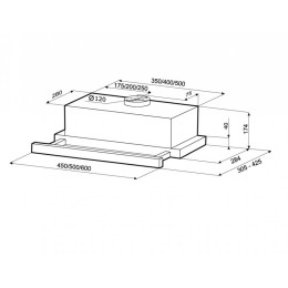 KAMILLA 450 INOX ( 1 мотор) вытяжка кухонная