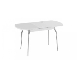 Стол обеденный раздвижной со стеклом "Рио" (белый)