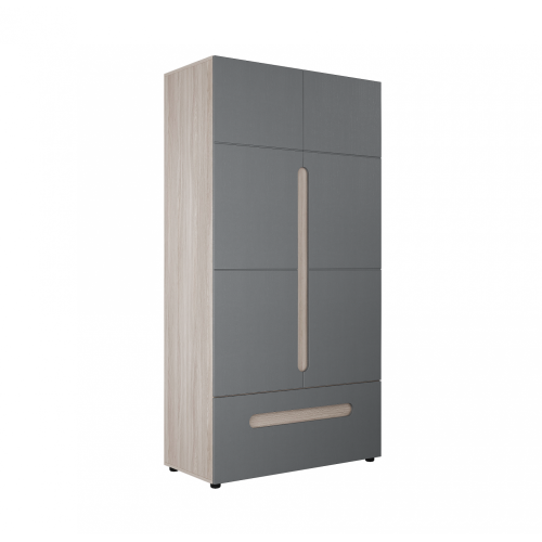 Шкаф двухстворчатый с ящиком Палермо-3 (Графит)