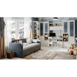 Кровать с мягкой обивкой и ящиками "Кантри" Тип 1 (900)