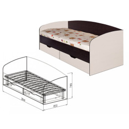 Кровать 0,8 с ящиками №24 "Статус"