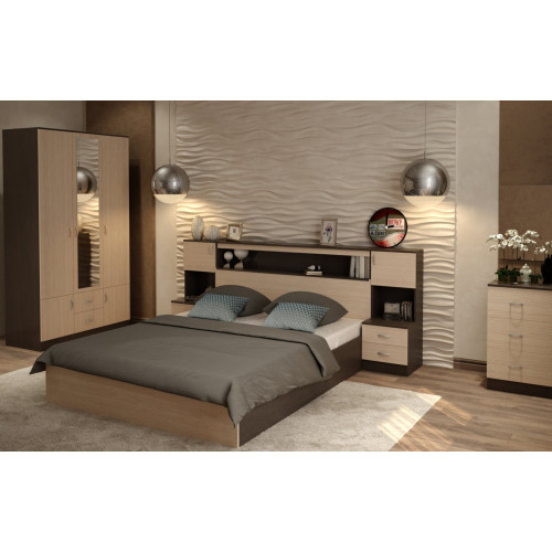 Кровать с прикроватным блоком КРБ РОНДА 1600 мм