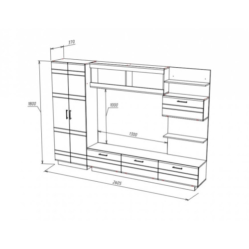 Гостиная Атланта со шкафом