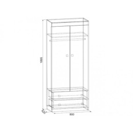 Шкаф комбинированный "Челси" (с ящ. 2-створчатый)