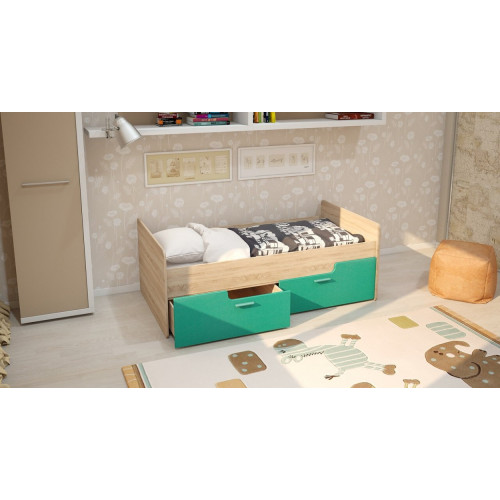 Кровать с бортиком и ящиками Умка