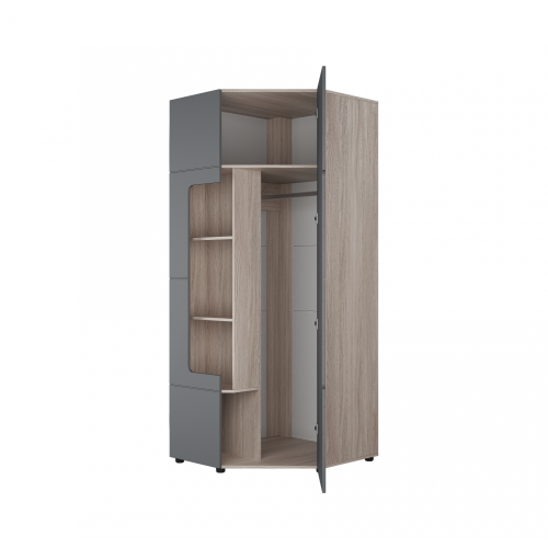 Шкаф угловой с полками Палермо-3 (Графит)