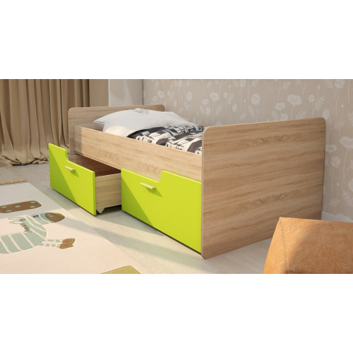 Кровать с бортиком и ящиками Умка