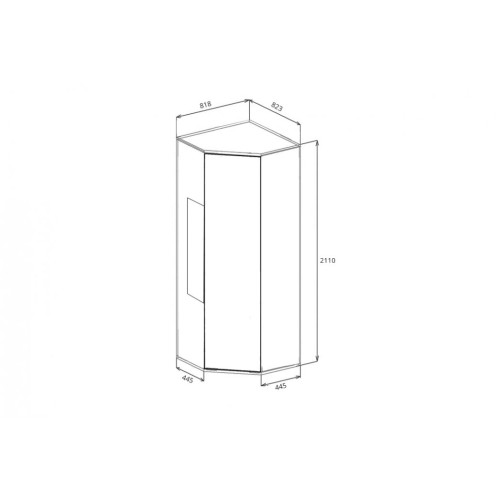 Шкаф угловой с полками Палермо Юниор