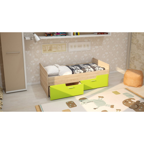 Кровать с бортиком и ящиками Умка