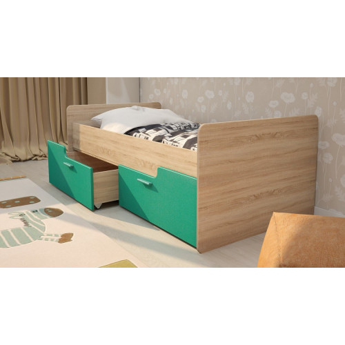 Кровать с бортиком и ящиками Умка