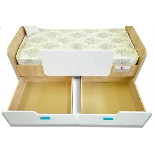 Кровать с бортиком и ящиками Умка