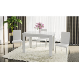 Стол обеденный "Норман" тип 1 (Белый/Стекло белый глянец)