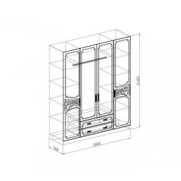 Шкаф 4-х дверный "Верона"