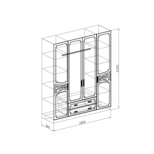 Шкаф 4-х дверный Верона