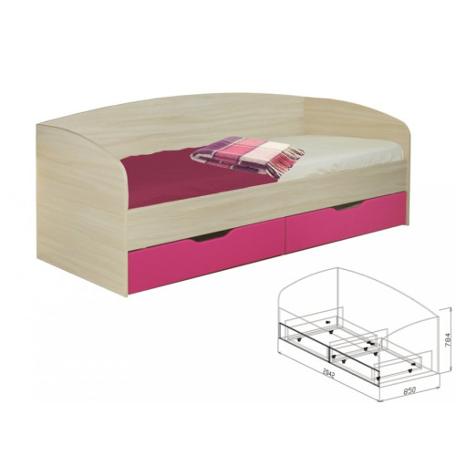 Кровать с ящиками №10 Акварель