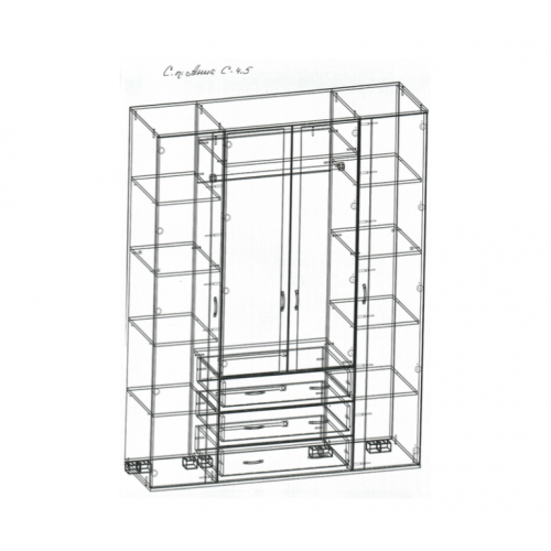 Шкаф 4х-створчатый Анна С4