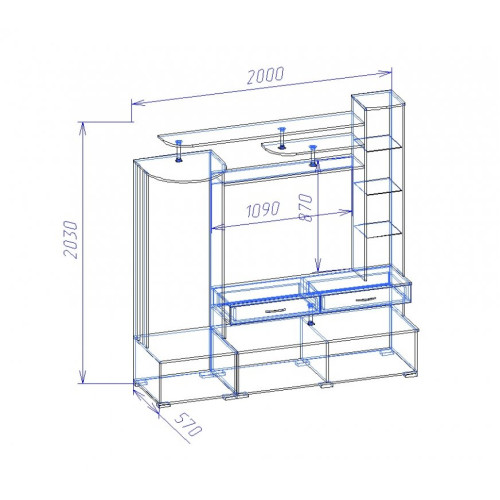 Гостиная Джаз со шкафом