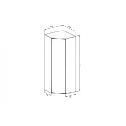 Шкаф угловой с 1-ой дверью правый «Ривьера» (582)