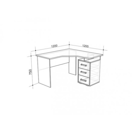 Стол компьютерный с надстройкой Лайт-2 1200 угловой (без пенала)