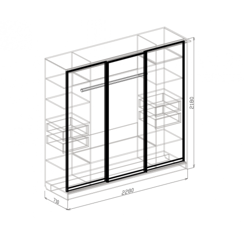 Шкаф-купе 3х-створчатый Палермо (Союз-Мебель)