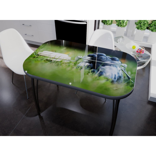 Стол со стеклом Черника