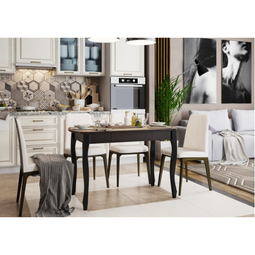 Стол обеденный со стеклом Экстра 1 (венге)