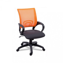 Кресло Формула, спинка сетка оранжевая