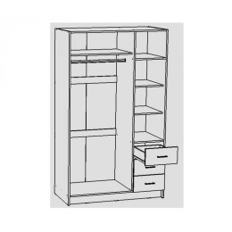 Шкаф 3х-дверный с ящиками "Лофт"