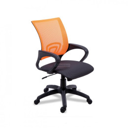 Кресло Формула, спинка сетка оранжевая